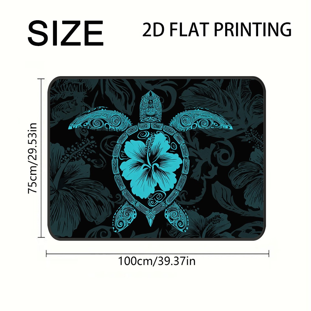 TEMU Impression plate 2D, 1 tapis de coffre de voiture, avec motif tortue et lotus, revêtement de coffre universel, convient aux SUV, berlines ou