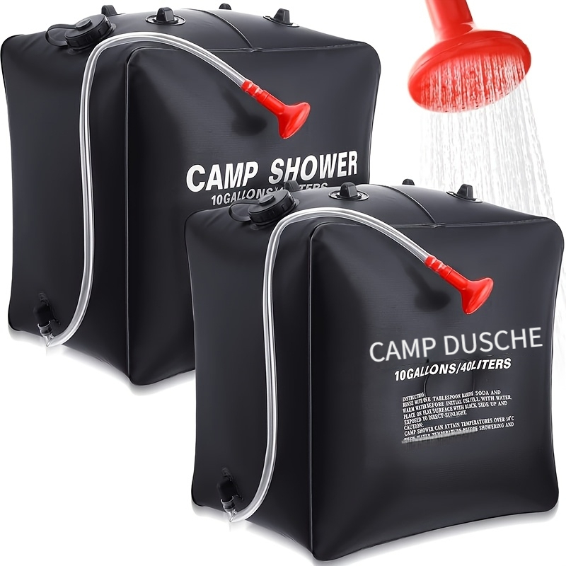 * 10 Gallonen/40L Solar Camping Dusche mit Warmwasser, Tragbare Camping  Dusch-Tasche mit abnehmbarem Schlauch Nylon-* fr Outdoor, Wandern,  Klettern, Reisen