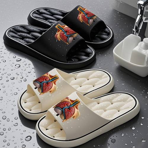 a pair of unisex home shoes new style anatomical slippers for heart and lung womens indoor shoes room slippers indoor outdoor slippers festive gift slippers birthday gift slippers casual slippers summer eva slippers bathroom slippers