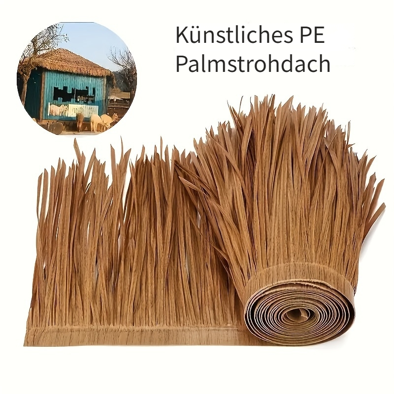 Pet Artificial Palm Thatch Roll 50 X 50cm/50 X 100cm Simulated Thatch Roof Tile For Seaside Bar Decoration