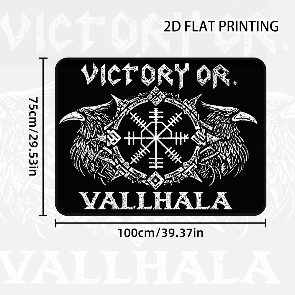 TEMU 2d Flat Printing, 1pc Norse Viking Symbol Artwork Car Cargo Mat, Universal Trunk Liner For Suv, Sedan, Or Van, Great For Family Trips, Pet
