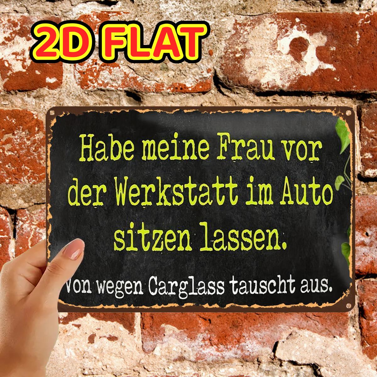 E-shop 2D-Flach, 2D-Flach, ., Retro Vintage Lustiges Deutsches Schild, Metall-Wanddekor, Metall-Blechschild, vorgebohrte Löcher, geeignet für