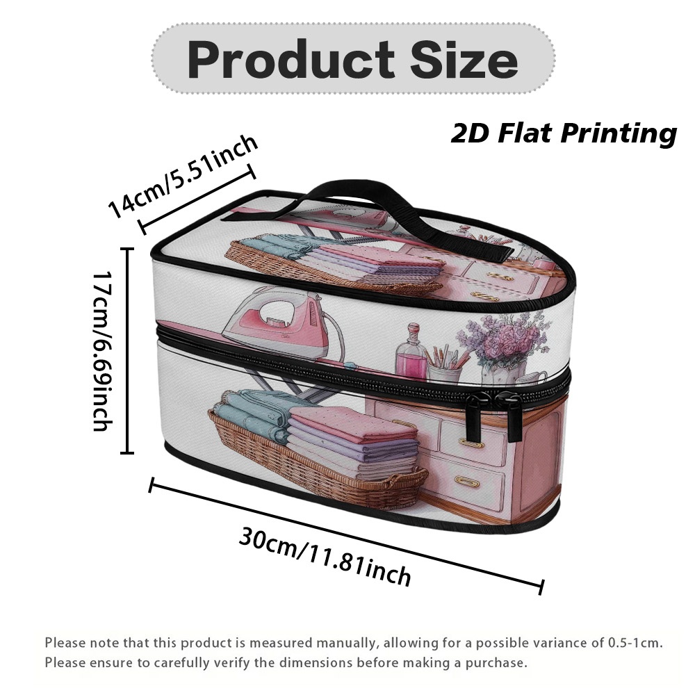 TEMU This 1pc Pink Ironing Scene Bag Is Easy To , Machine Washable, And Space. It Features A Top Handle And A Zipper Closure, And Folded For