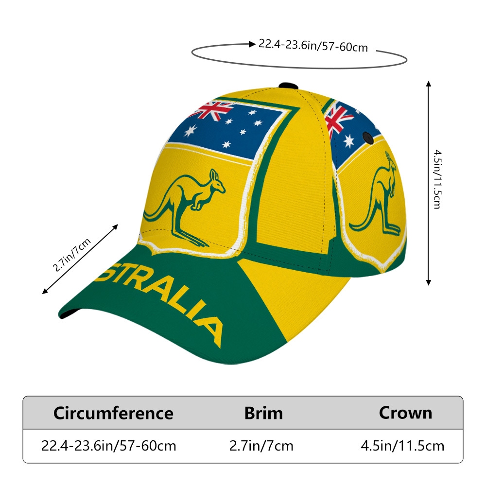 TEMU 1pc 2d Flat Kangaroo Australia Baseball – Adjustable Duckbill Hat, , Everyday Use , , 2d Flat