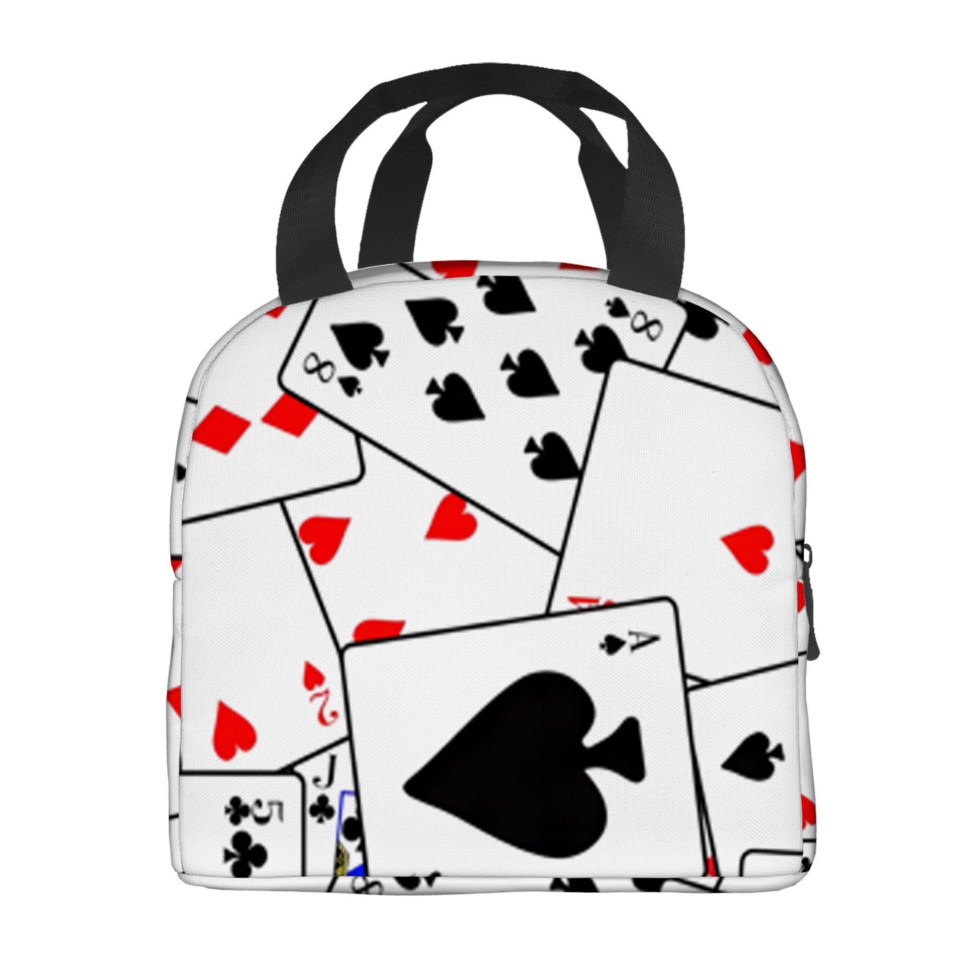 TEMU 1pc, Playing Cards Printed Thermal Bag Insulation Bag Insulated Bag, No Food Contact, Suitable For Home, Restaurant, Office, Unisex Portable