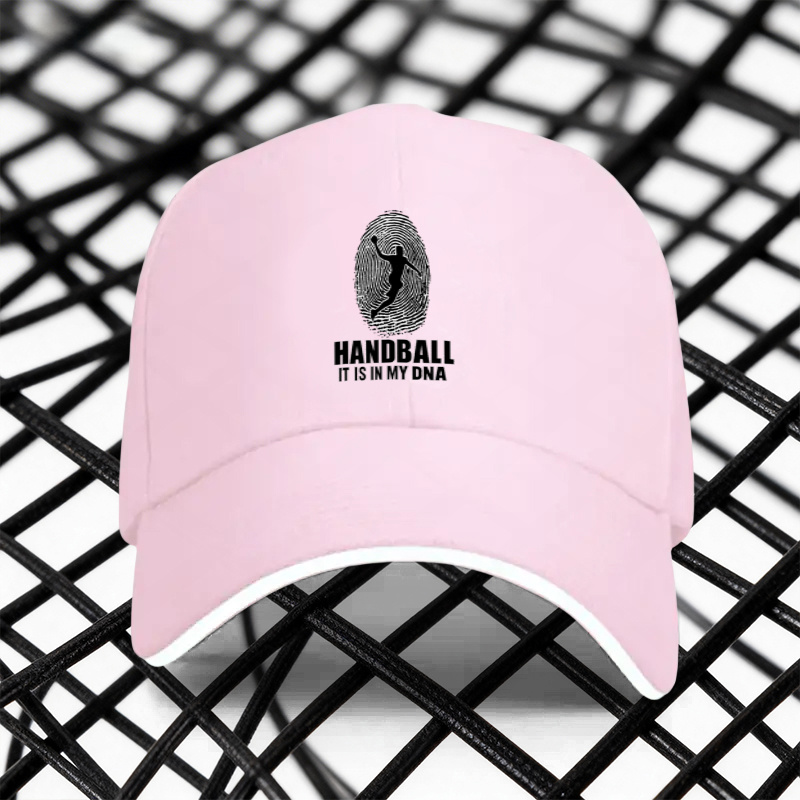 TEMU 1pc, "handball Dna" Adjustable Sandwich Baseball Cap, Lightweight Printed Women's Hat, "handball Enthusiast" Men's Trendy Cap, An Ideal Gift For