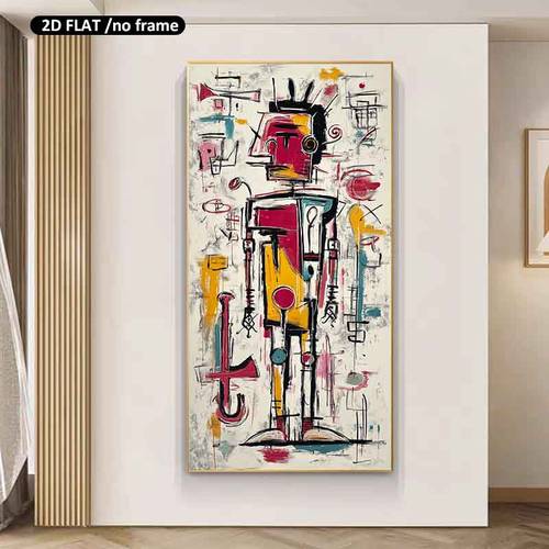 2d flat 2d flat 2d flat 1pc 31 49x62 99inch 80x160cm unframed large canvas printing abstract robot composition home decor canvas art prints suitable for interior decoration wall art posters and housewarming gifts