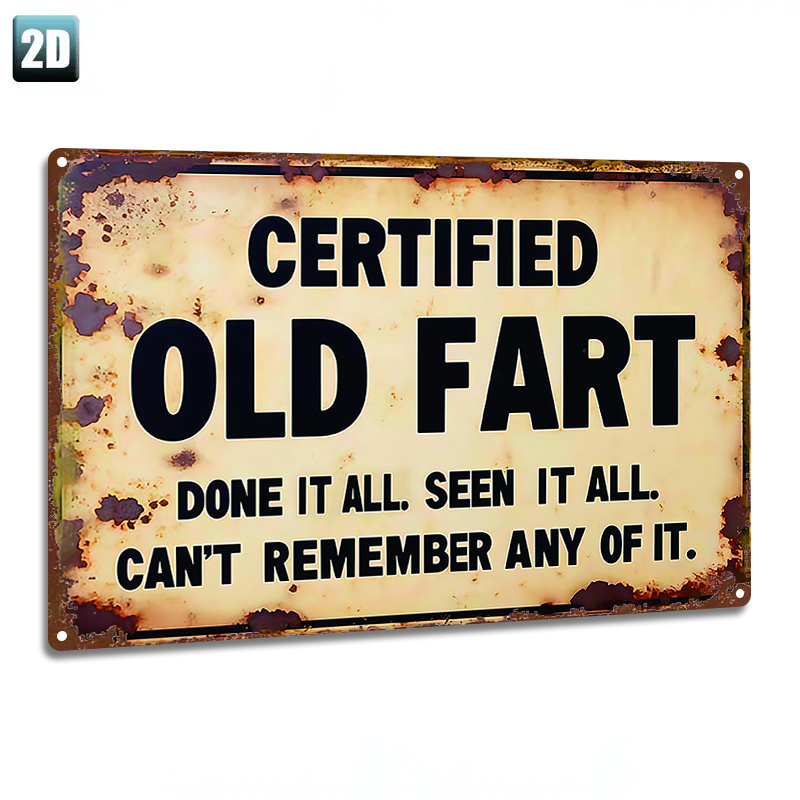 TEMU 2d Flat - 1pc Metal Sign, 2d Flat, "vintage 'certified ' Iron ". Fun Decoration, Home, Door Plaque, Living Room, Bedroom, As A Gift, Halloween,