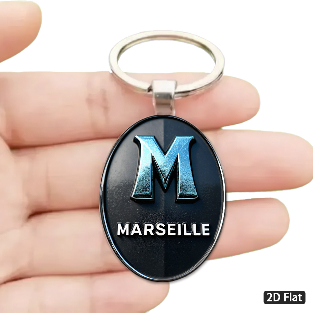 TEMU Plat 2D, 1 pièce Porte-clés Badge sur le thème "" avec un design élégant de lettre bleu glace. Convient pour de voiture et de sac. Un choix pour