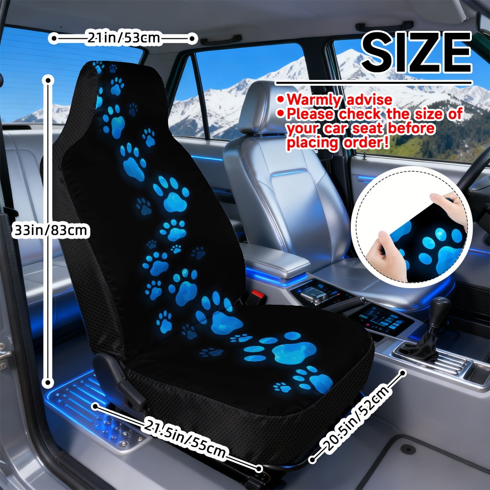 TEMU Set coprisedili blu con stampa di , progettati per sedili anteriori universali, con materiale , facile manutenzione e lavabili in lavatrice, per