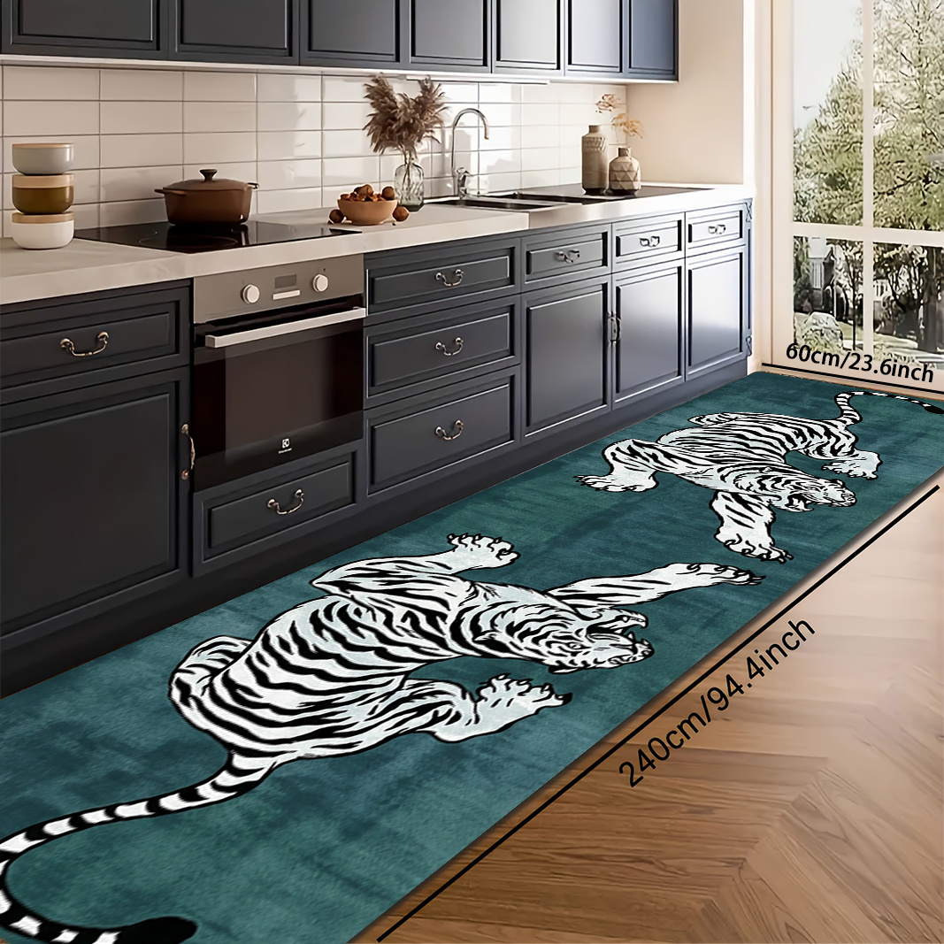 TEMU 1pc High-definition Printed Vintage- Mat With Pattern, Hallway Runner, Long Runner Mat, Soft And Durable, Machine Washable And Easy To Clean,