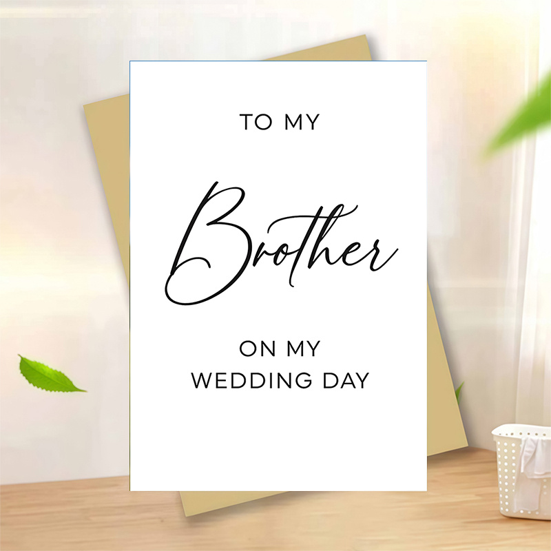 Image of A Single Card For My Brother On Of , Featuring A . A Meaningful Keepsake Gift For A Sibling, Perfect For A Proposal Morning Letter Or As Part Of Bridal Party Stationery