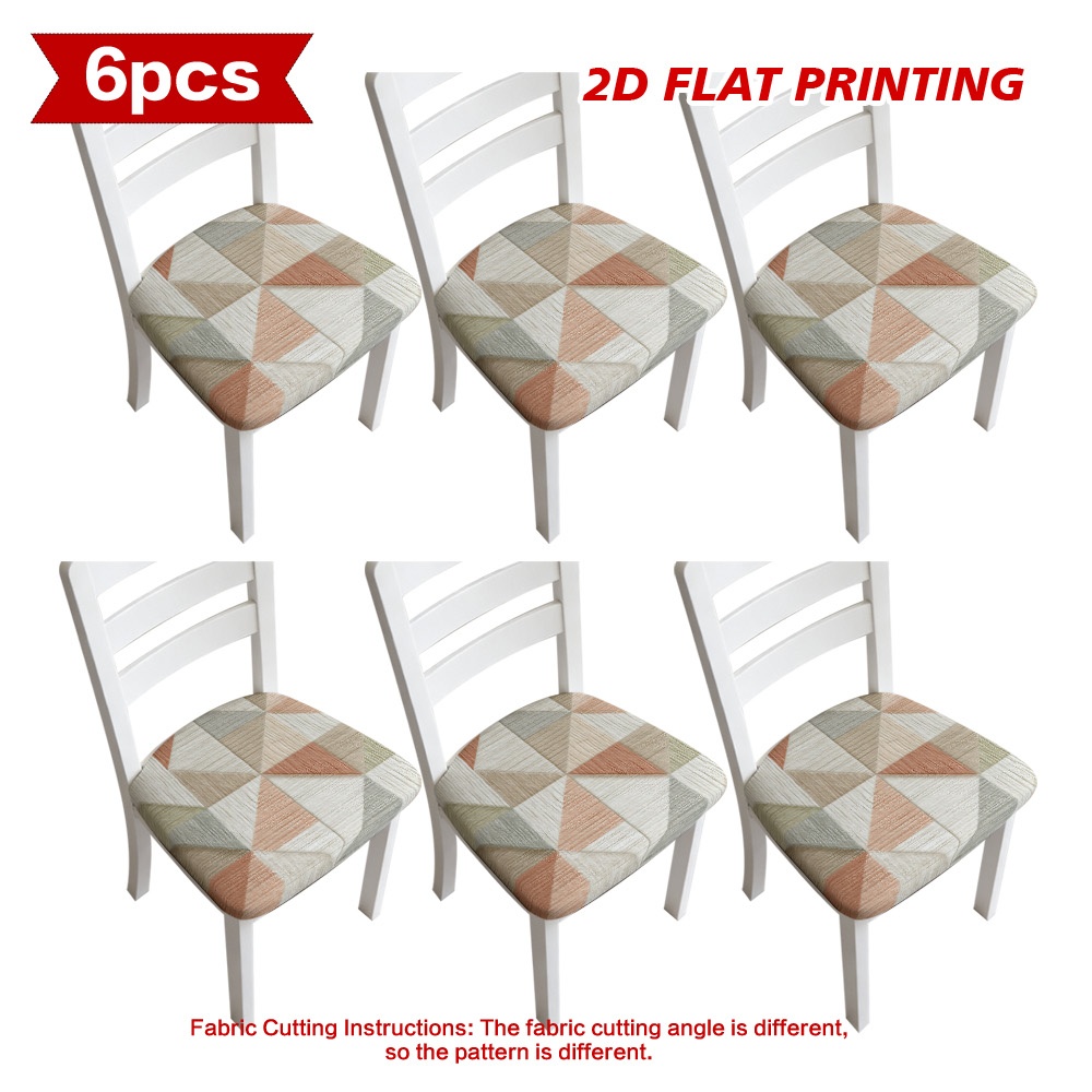 TEMU (2d Flat) Textured Geometric Triangles Dining Chair Covers, Four-season Elastic Seat Protector, Printed Pattern, Washable Design, Great For