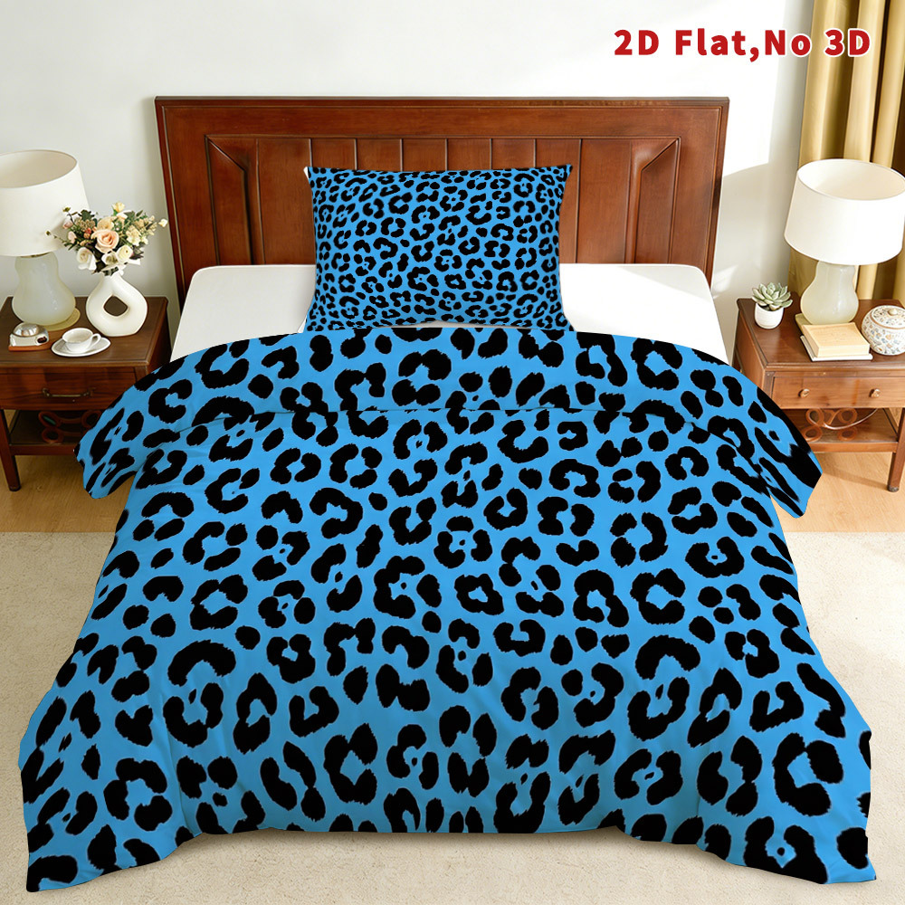 TEMU Stylish Blue And Print Duvet Cover Set In Queen, King, And Full Sizes. The Set Includes 1 Duvet Cover And 1 Or 2 Pillowcases. Machine Washable
