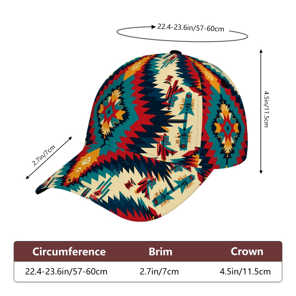 TEMU 1pc, Baseball Cap â Snapback Adjustable, Colorful Geometric Tribal Polyester, Lightweight & Breathable, Perfect For Casual Streetwear