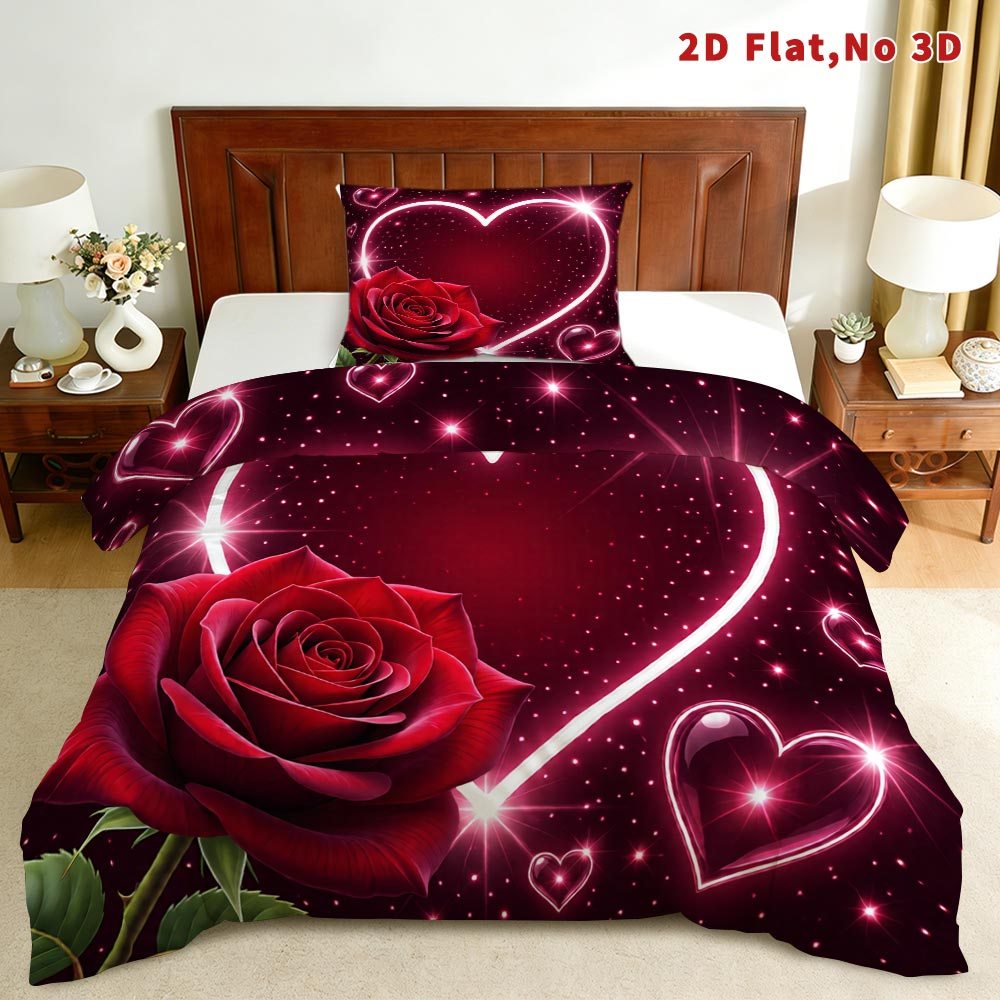 TEMU Latacaca 2d Flat Romantic Sparkling Duvet Cover Set Multiple Sizes Easter Spring Suitable For Bedroom Guest Rooms All Ages Genders Comforter