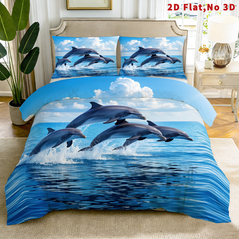 TEMU 2d Flat 2/3pcs Duvet Cover Set Bedding Bed Cover Set Breathable And Stylish Printed Bedding 1 Quilt Cover   1/2 Pillowcases Queen King Sizes