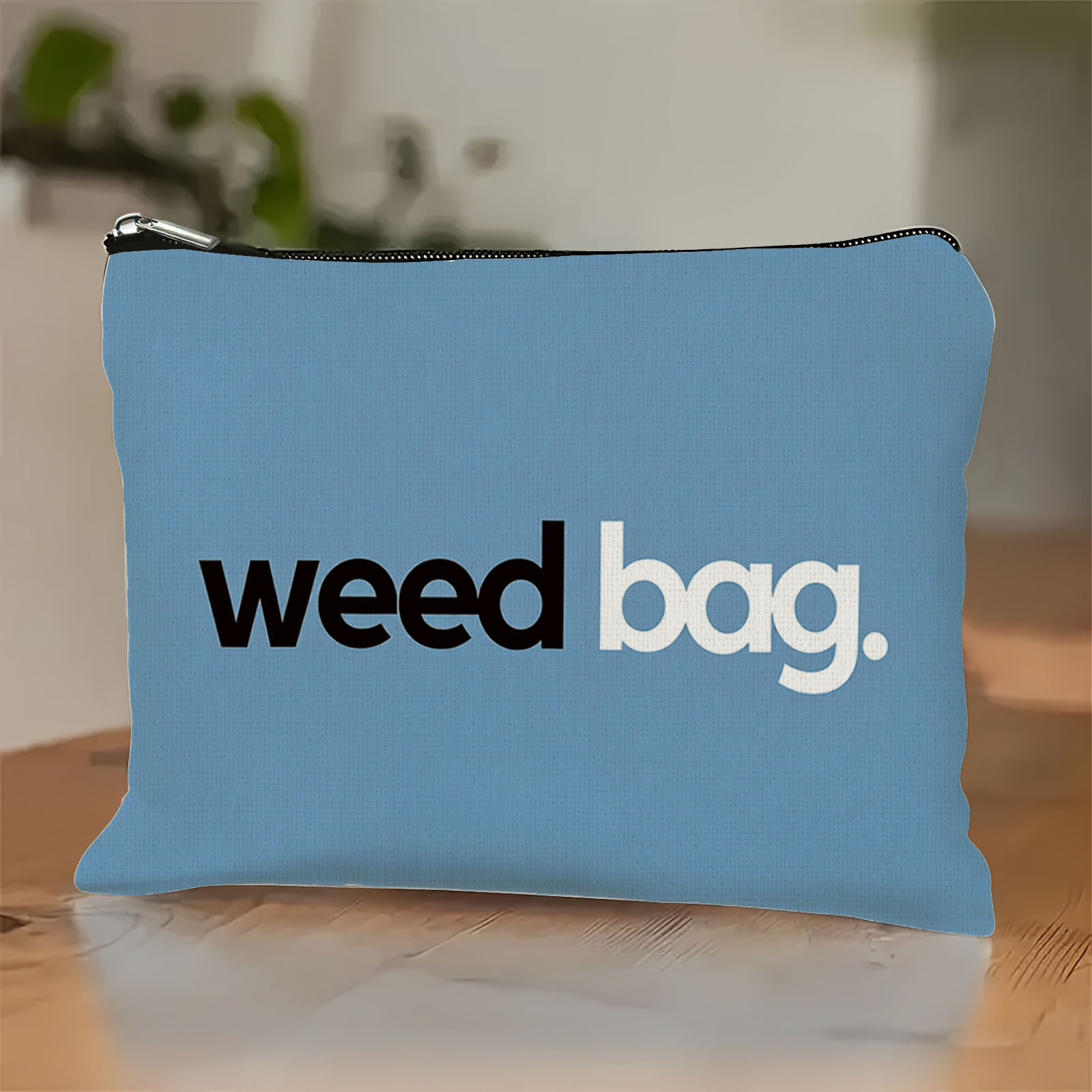 TEMU 1pc "weed Bag" Printed Cosmetic Bag, Personalized Makeup Pouch, Multi-scene Use, Wear-resistant & Tear-resistant, Travel Toiletry Organizer,