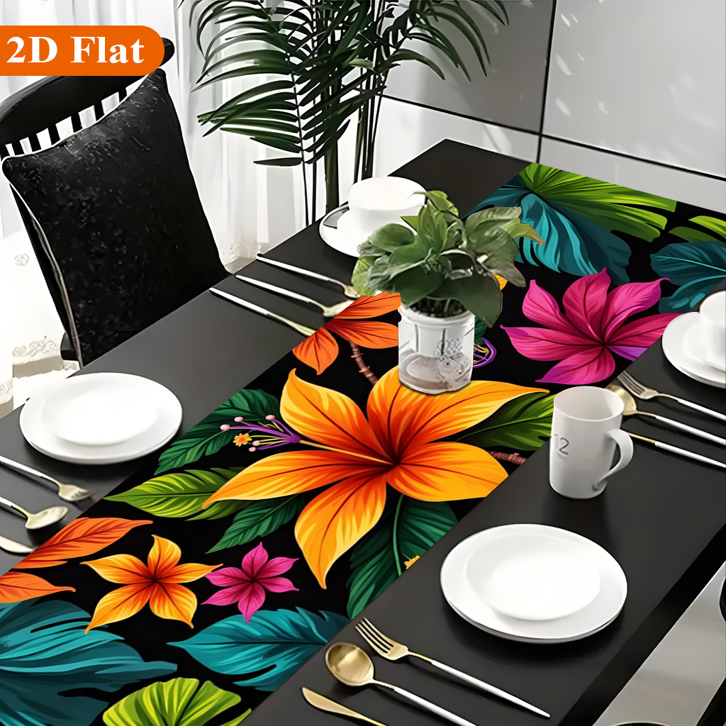 TEMU 1pc Of A 2d Cover Featuring Vibrant And Foliage, Ideal For Dining Tables, Celebrations, Outdoor Events, And Many Other Occasions. This Polyester