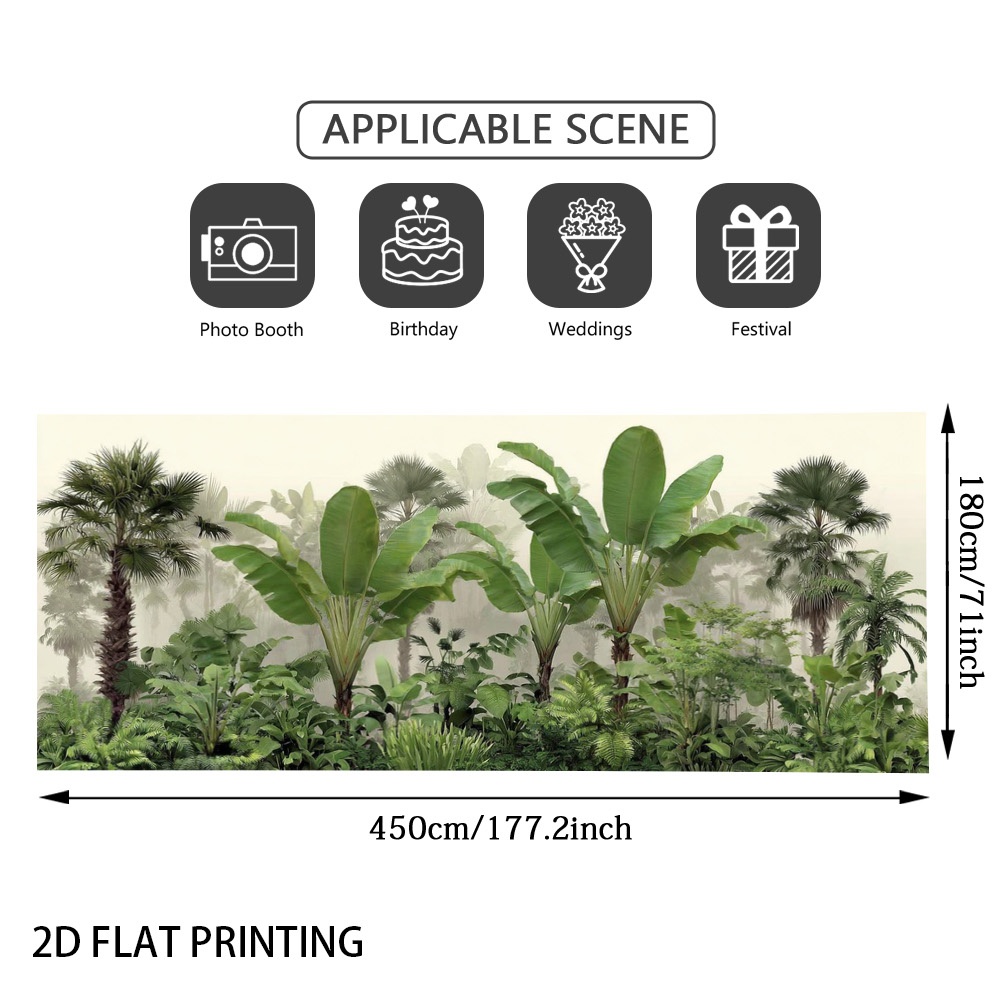 TEMU 1 pièce Bannière et décoration de clôture banane - Monstera avec corde de fixation, polyester durable adapté à un extérieur, installation facile