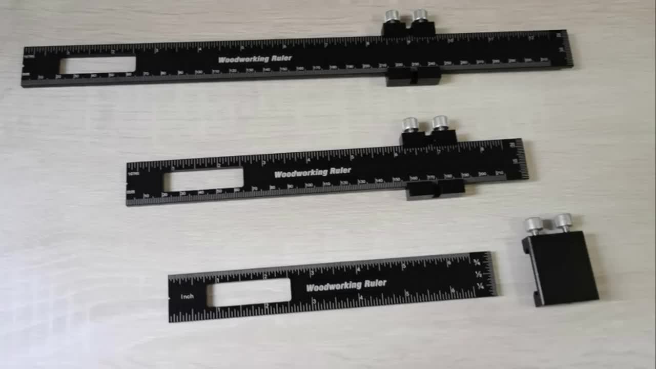 Precision Pocket Ruler For Woodworking Inch Metric T Score Square Ruler