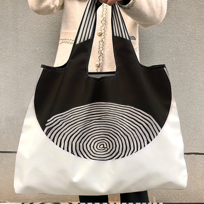 TEMU Borsa per grande pieghevole e riutilizzabile da 1 pezzo - Borsa tote adatta per e i viaggi, borsa portatile lavabile in lavatrice con spallacci,