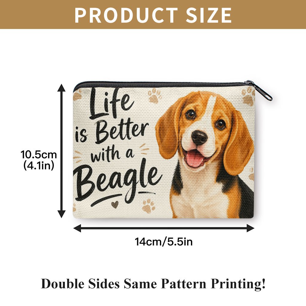 TEMU Porte-monnaie 1 pièce, Porte-monnaie avec imprimé " est meilleure avec un Beagle", Compact et léger, Contient des pièces, de l'argent, des clés,