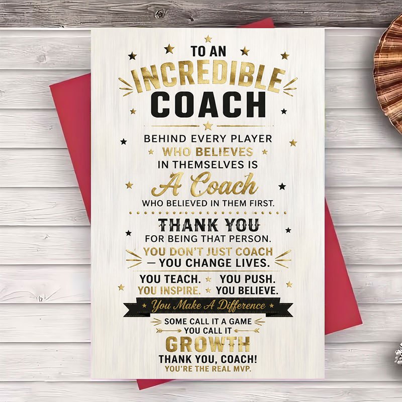 TEMU 1 Envelope And 1 Greeting Card Appreciation Greeting Card Thank You Note For Sports And Teachers For End Of Season Retirement Or Birthday Gift