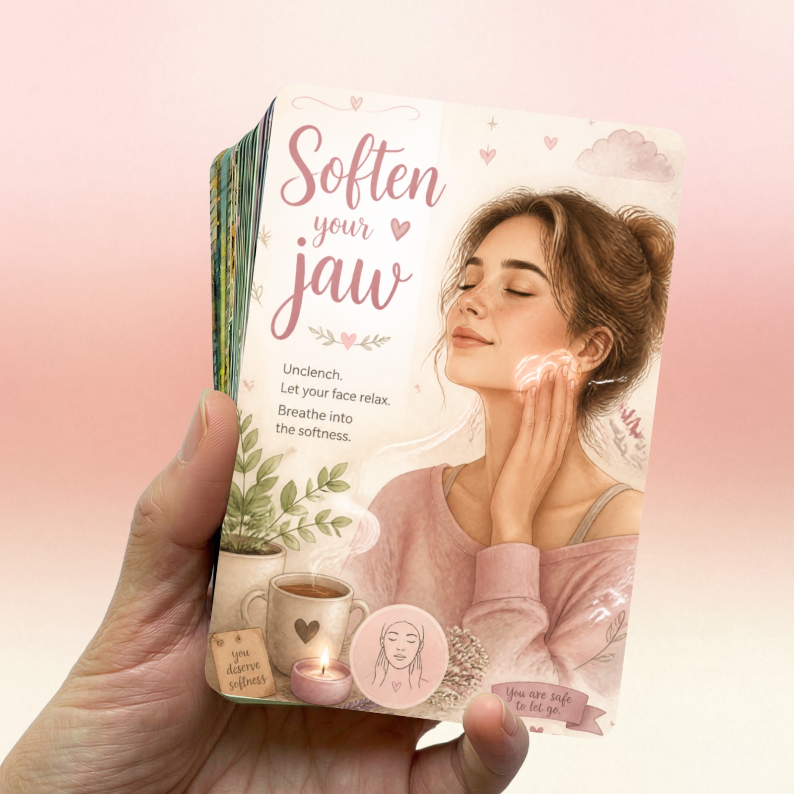 TEMU Tired Of Clenched Jaws And Faces? Grab 18 Relaxation Reminder Cards To , Soothe Your Face, And Embrace Calm