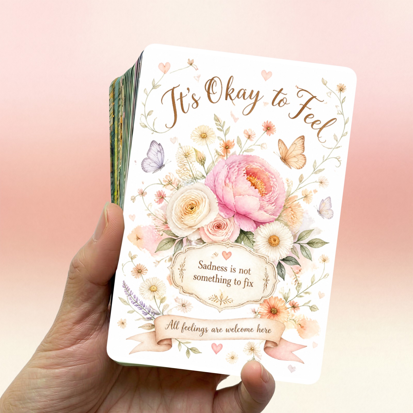 TEMU Jeu de 18 cartes adaptées pour - Jeu de cartes émotionnelles avec cartes de des sentiments, affirmations quotidiennes, pour le mental, cadeau de