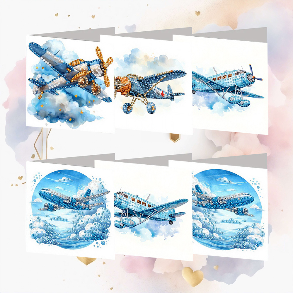 TEMU 6pcs Set 15.0x30.0 Cm/5.9x11.81 Inches Diamond Painting Greeting Cards And Invitations, Colorful Pages For Painting And Writing, Unique Handmade