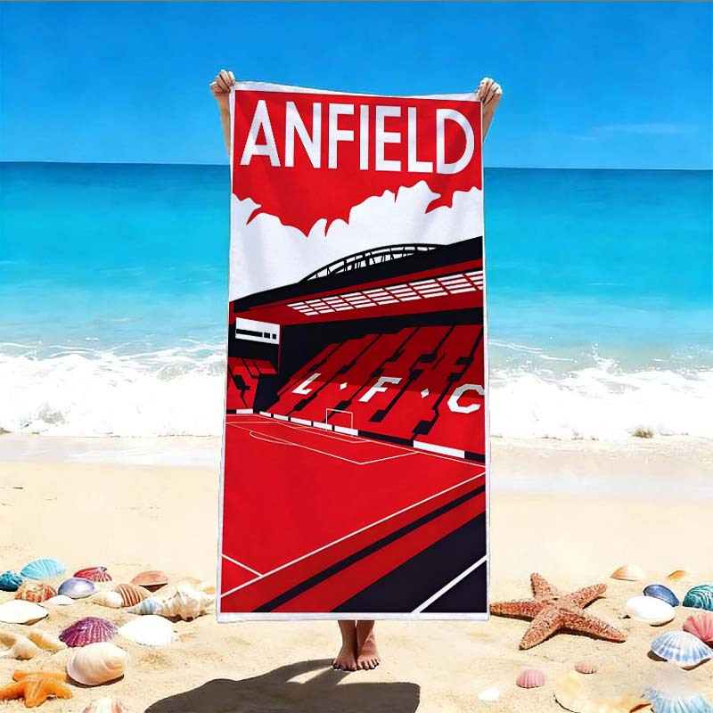 TEMU 1pc Stadium Beach Towel With Iconic Print - Suitable For Pool, Travel, Gifts For,, - Microfiber For Swimming, Yoga, Camping - Themed Present For