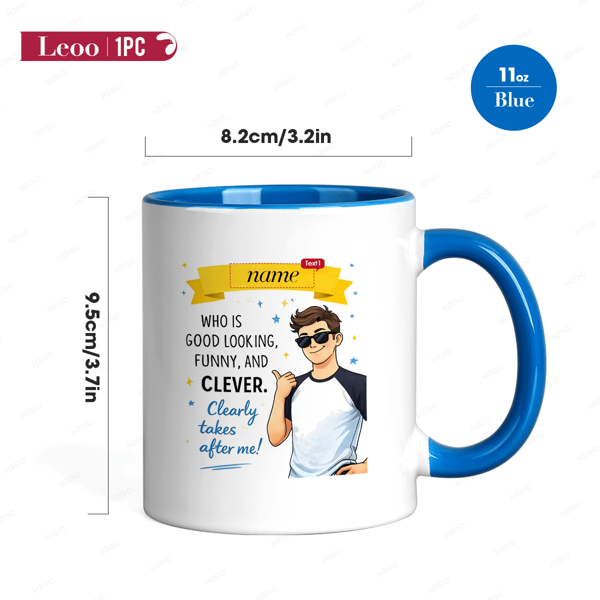 TEMU 11-ounce Personalized Ceramic Coffee Mug With Custom Name, Personalized Humorous Print Tea Cup, Dishwasher Safe, An Ideal Gift For Dad, Men,