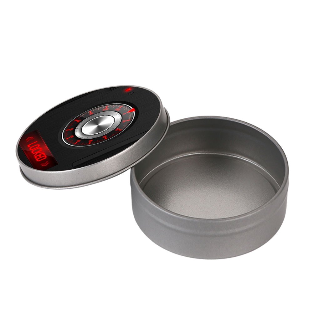 TEMU 1 Durable Round Metal Safe, Security-themed Decorative Box With Combination Lock Design, Suitable For Storing , Small Items, And Jewelry, An For