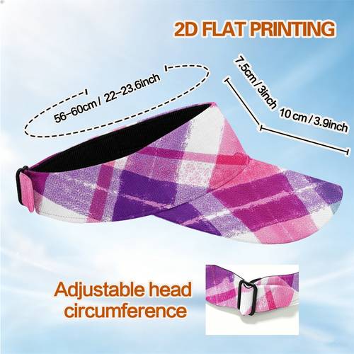 1 cappello da golf colorato a quadri per uomo e donna, cappello da tennis portatile - Cappello casual regolabile con chiusura a scatto e parte superiore aperta, cappello sportivo in poliestere per il tempo libero e attività all'aperto, scelta ideale per regali