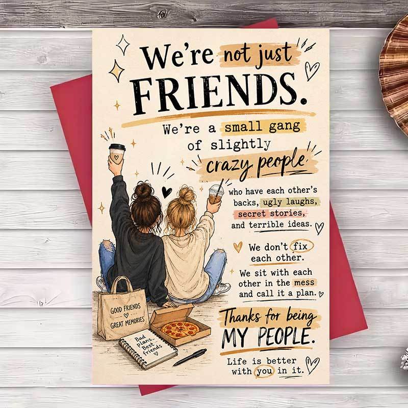 TEMU 1 Envelope And 1 Greeting Card Funny Best Friend Greeting Card For Birthday Or Friendship Day Appreciation Gift For Women And Flat Note Card For