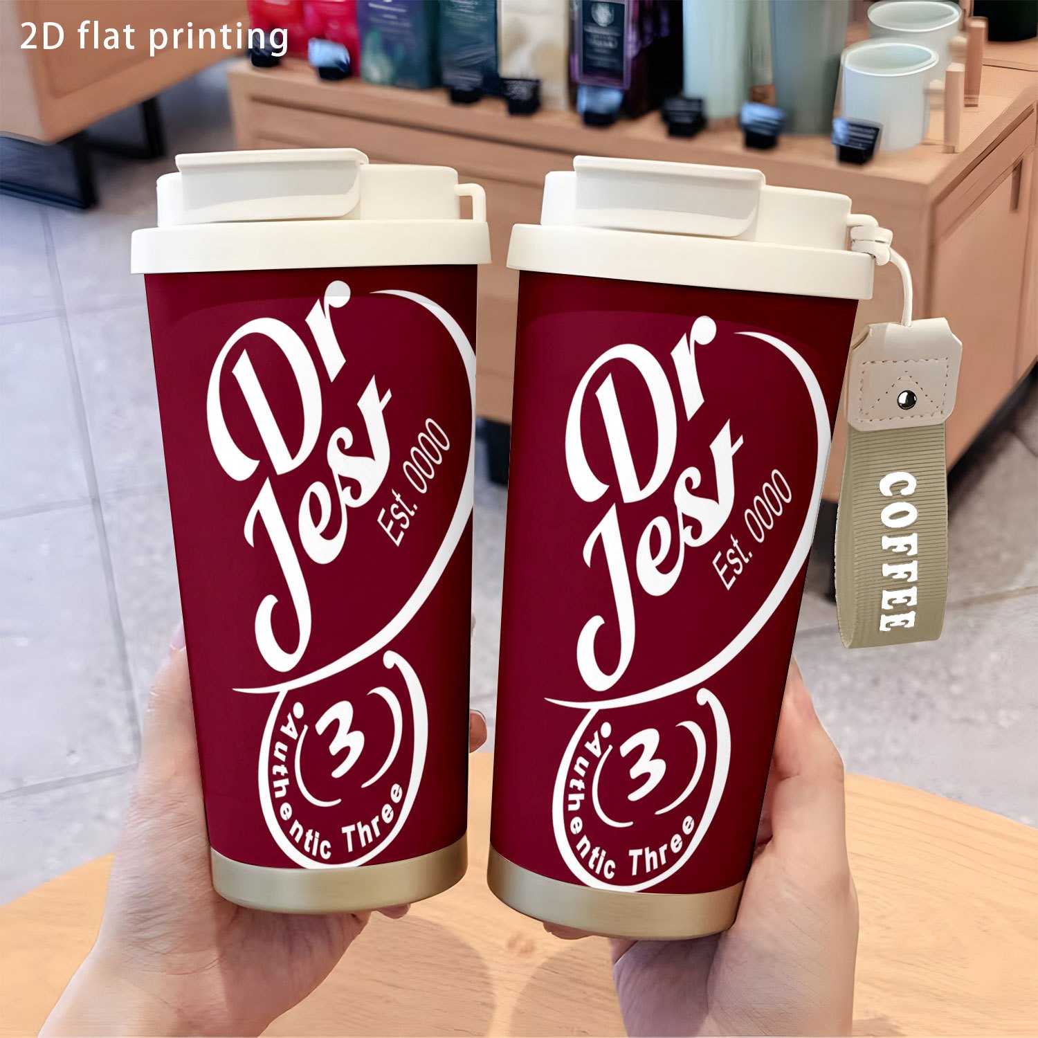 품목 사진 1개 18oz 커피 컵 및 머그 스테인리스 스틸 텀블러, 누수 방지, 핏감 좋고 휴대하기 편리함, 뜨겁거나 차가운 음료용, 선물 아이디어, dr.   로고 디자인
