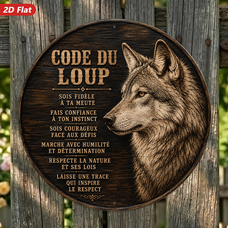 TEMU Plaque Métallique Ronde 2D Plate, 1pc Code , Art Mural, Motto Français, Décoration Intérieure, Convient pour Chambre, Jardin, Salle à Manger,