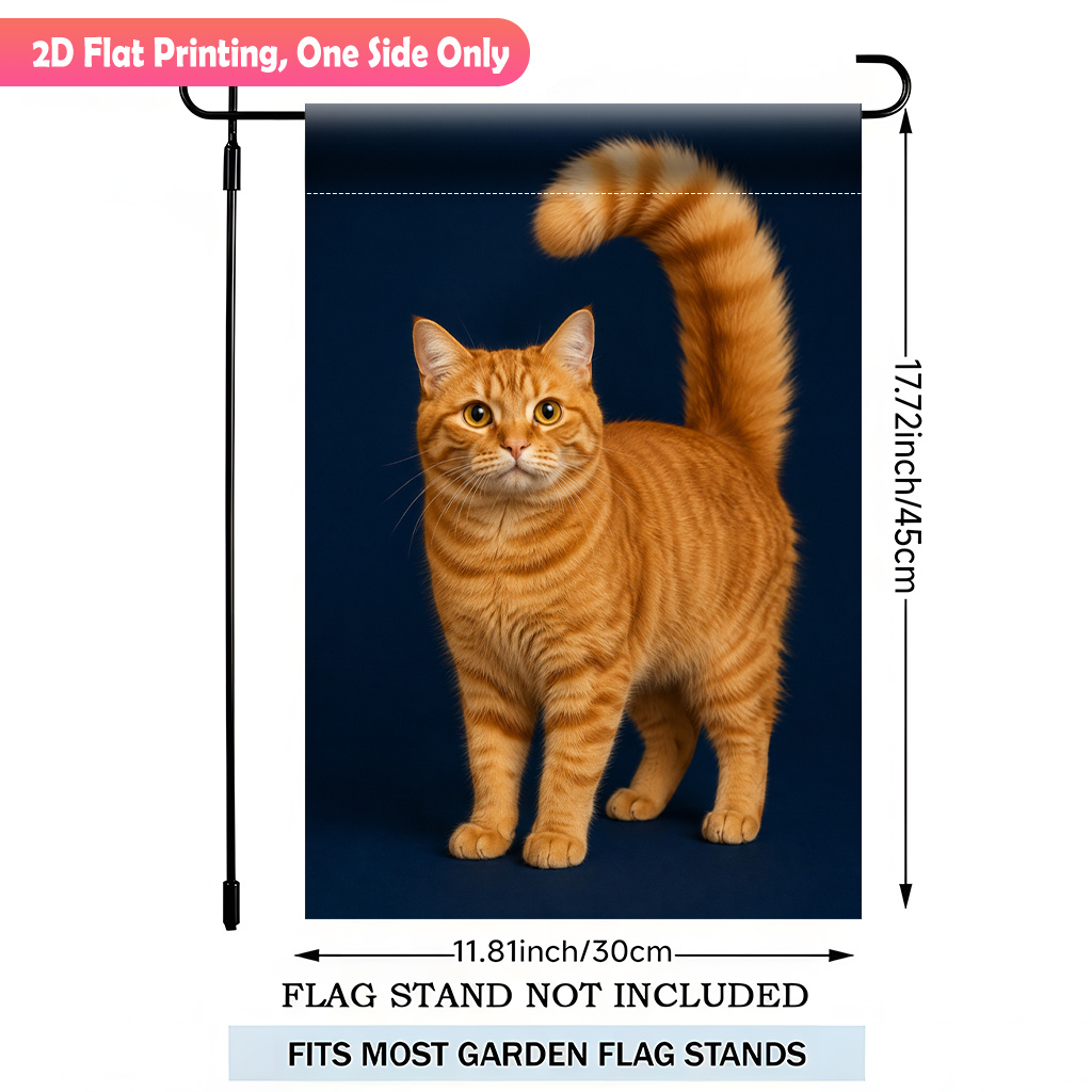 TEMU 2d Flat, 2d Flat Printing Garden Flag 1pc, Cute Standing Durable Polyester Outdoor Patio Decoration, Outdoor Patio Flags, And Patio Decorations,