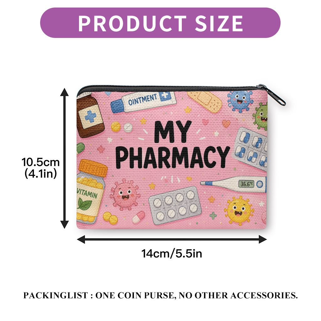 TEMU Coin Purse, Display Double-sided Printed Coin Purse, Earphone Lipstick Small Items Storage Bag, Multi-use Clutch Bag, Lightweight Practical