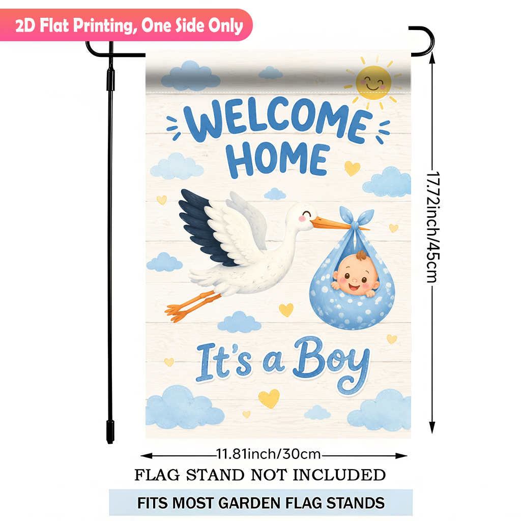 TEMU 2d Flat, 2d Flat Printing Garden Flag 1pc, Welcome Home Durable Polyester Outdoor Patio Decoration, Outdoor Patio Flags, And Patio Decorations,