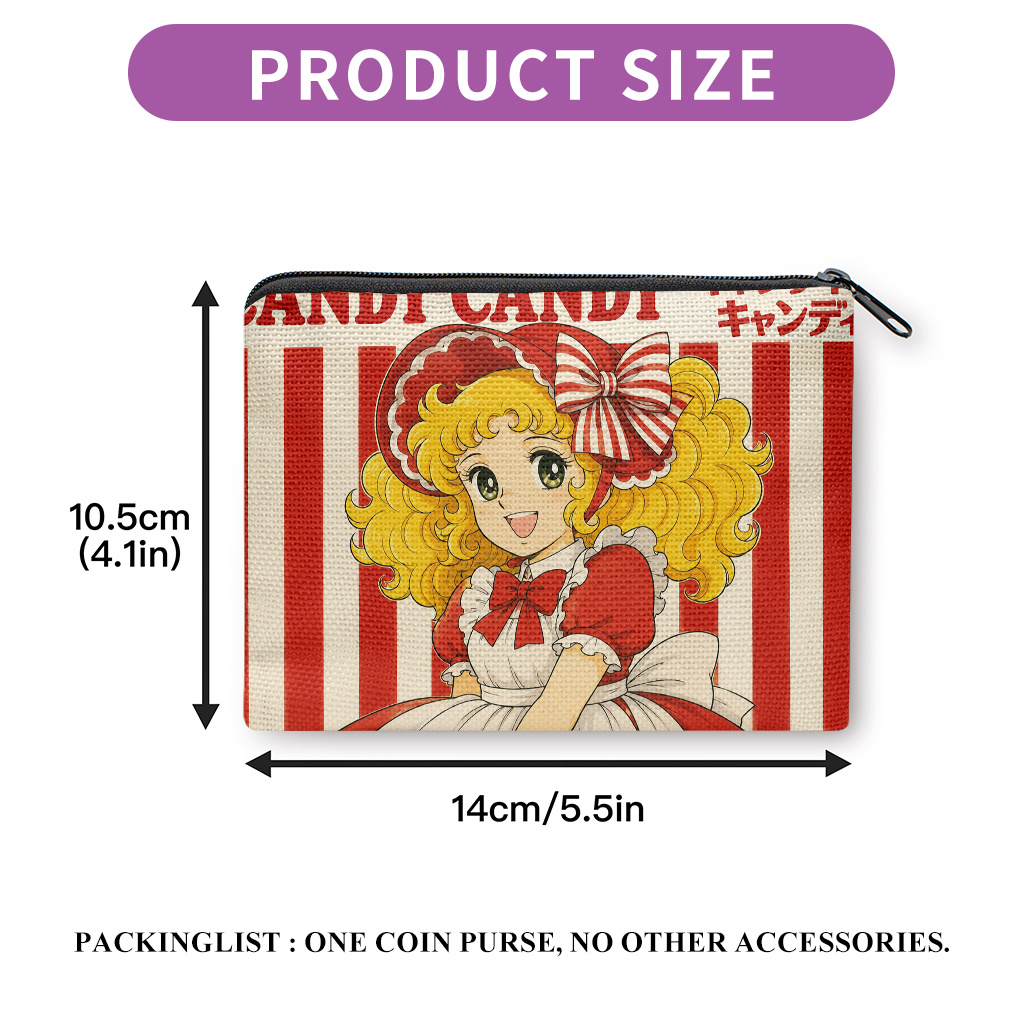 TEMU Portamonete, Portamonete con stampa fronte-retro di vestito cartone animato, Borsa portaoggetti per piccoli oggetti come auricolari e rossetti,