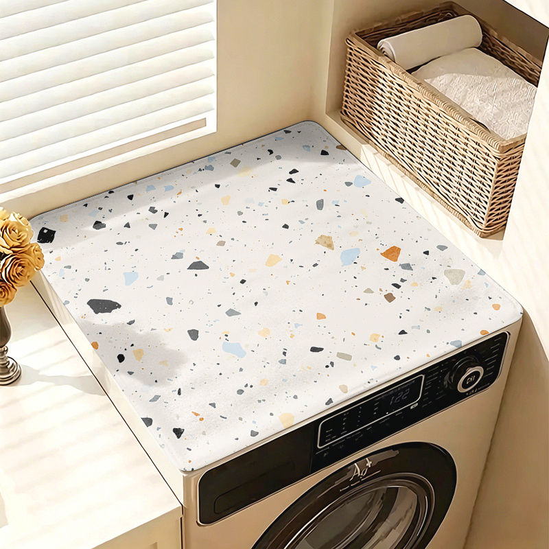 TEMU Material de diatomeasas 2D de 850G/M², protector de de lavadora de profunda, tapete absorbente para la superficie de la lavadora, drenaje de