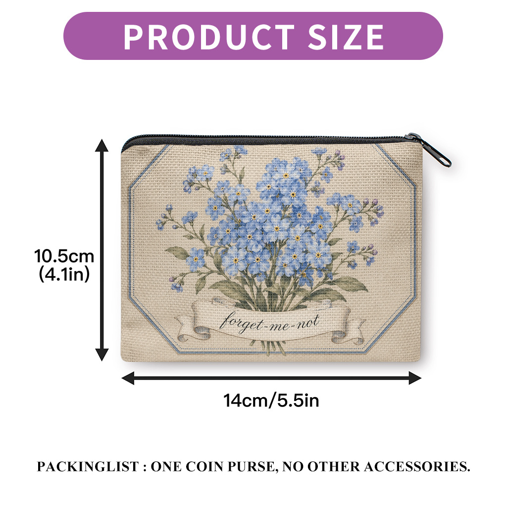 TEMU Coin Purse 1pc, Me Not Double Sides Printed Coin Purse, Earphone Lipstick Small Items Storage Bag, Multi-use Clutch Bag, Lightweight Practical