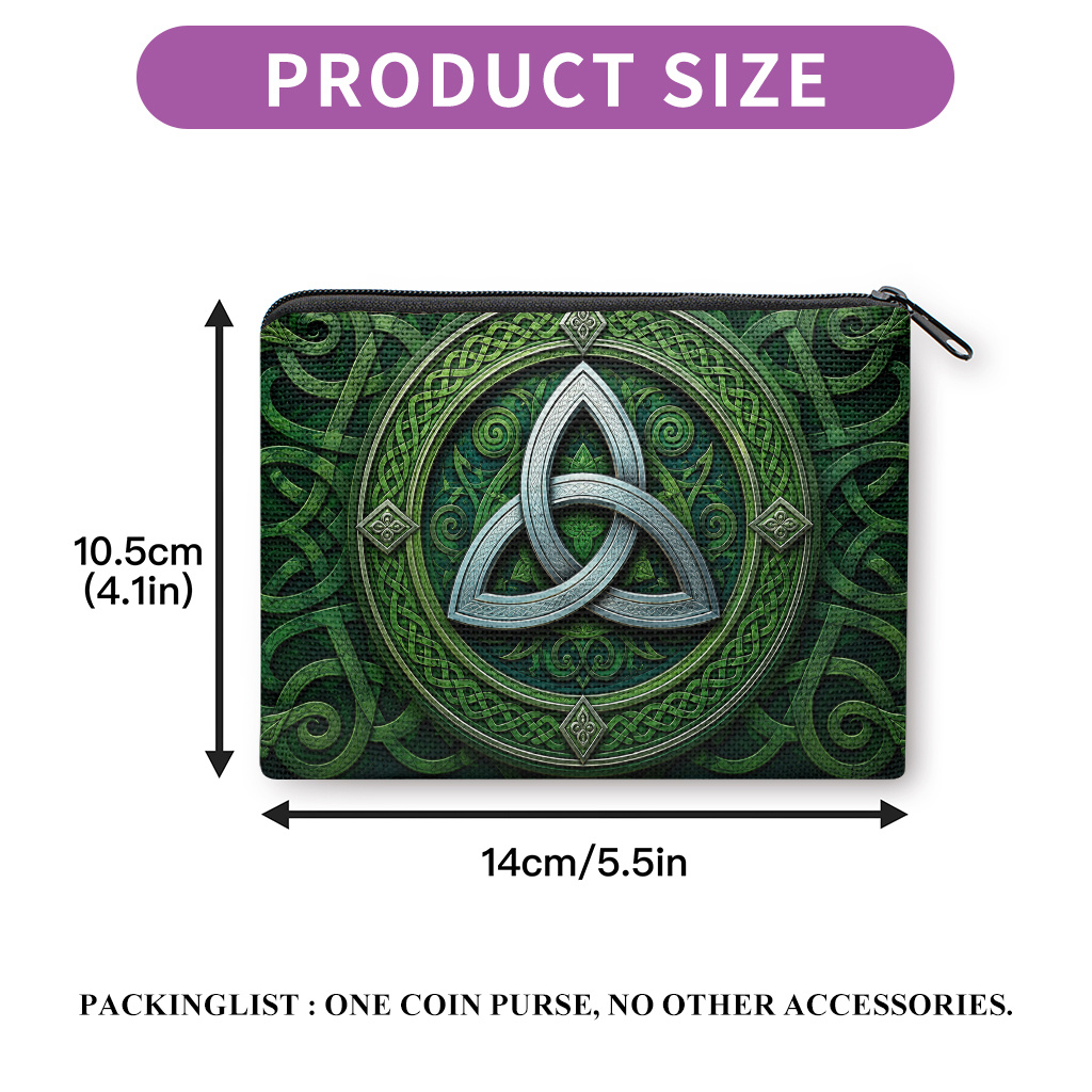TEMU Coin Purse, Traditional Celtic Design Double-sided Printed Coin Purse, Earphone Lipstick Small Items Storage Bag, Multi-use Clutch Bag,