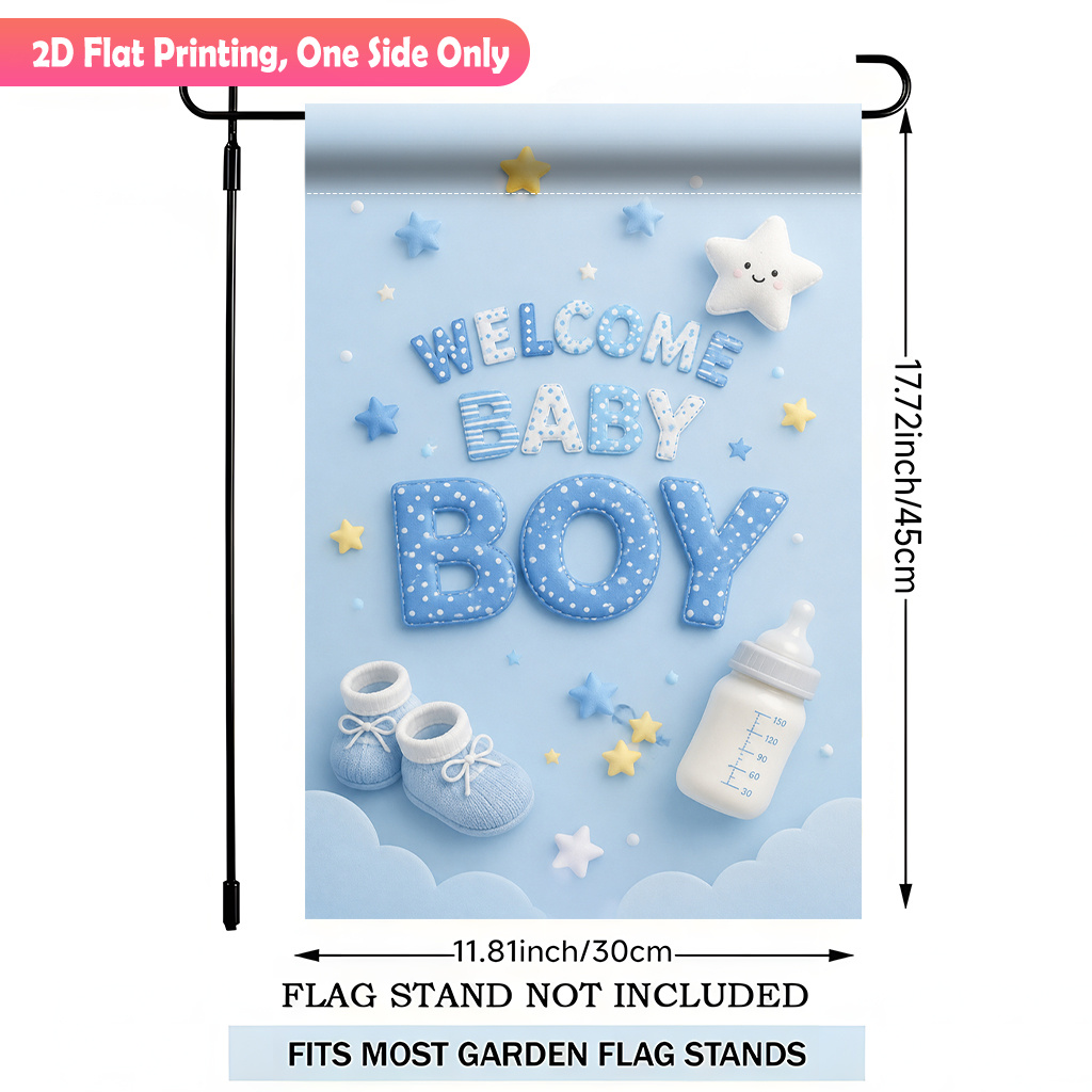 TEMU 2d Flat - 2d Flat Printing Garden Flag 1pc, Welcome Durable Polyester Outdoor Patio Decoration, Outdoor Patio Flags, And Patio Decorations, And