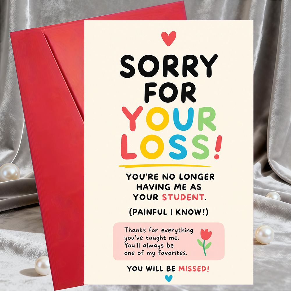 TEMU 1 Greeting Card + 1 Envelopefunny Teacher Appreciation Card Student Leaving School Graduation Gift For Mentor Professor Flat Greeting Card