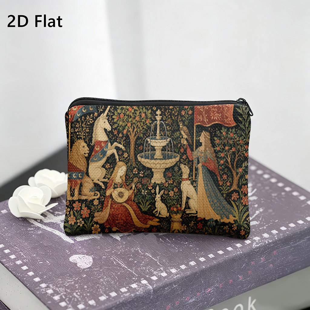 TEMU Porte-monnaie 1 pièce, de tapisserie médiévale, Une pochette portable à fermeture éclair avec impression amusante . Parfait pour ranger des