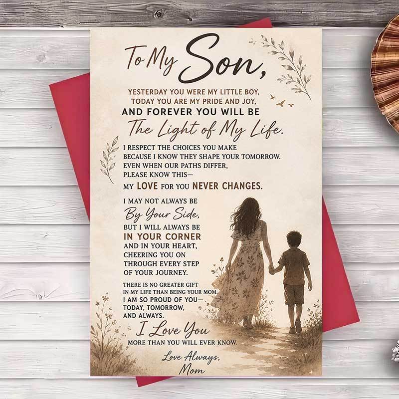 Greeting Card for Son from Mom Inspirational Message for Birthday Graduation Or Anniversary Gift Expressing Love And Pride Greeting Card