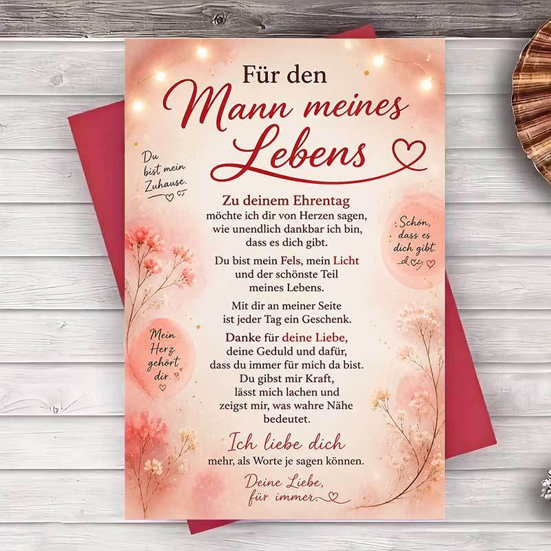 Image of 1 Envelope And 1 Greeting Cardromantic Greeting Card For Husband Anniversary Or Birthday Love Note From Wife For Special Occasions And Romantic Surprises Greeting Card